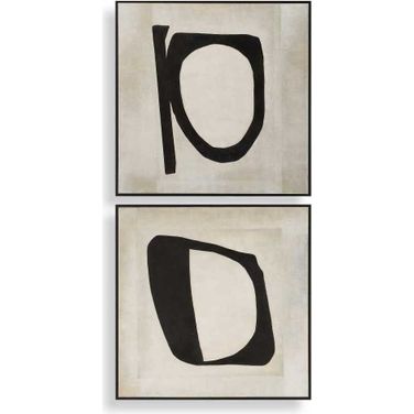 Characters Abstract Art Set of 2 In Black and Brown