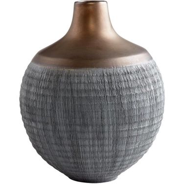 Charcoal Grey And Bronze Large Osiris Vase