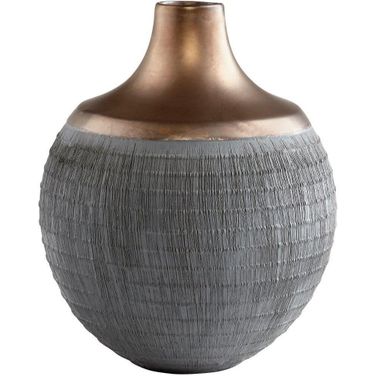 Charcoal Grey And Bronze Medium Osiris Vase