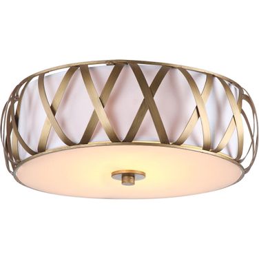 Charing Antique Gold 2-Light 15.4 Inch Cross Flush Mount