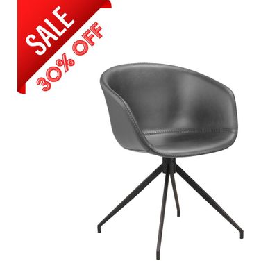 Charles Dining Chair In Dark Grey