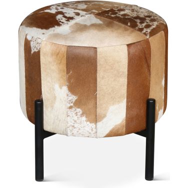Charleston 20 Inch Stool In Brown Hair On Hide