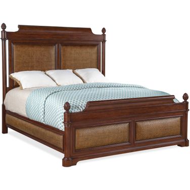 Charleston Cal King Panel Bed In Dark Wood