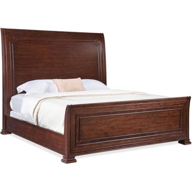 Charleston Cal King Sleigh Bed In Dark Wood