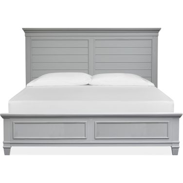 Charleston Complete California King Panel Bed In Grey