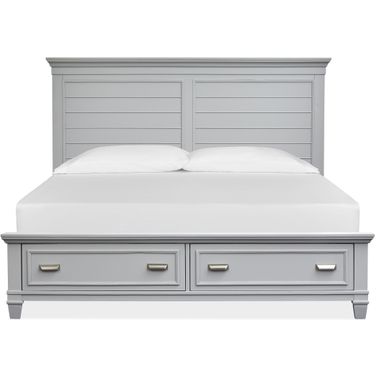 Charleston Complete California King Panel Storage Bed In Grey
