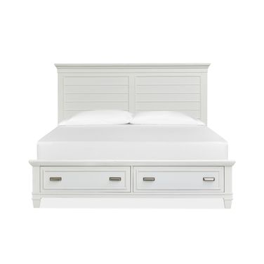 Charleston Queen Panel Storage Bed In White
