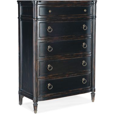 Charleston Five Drawer Chest In Black