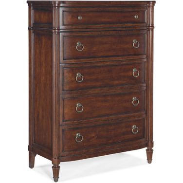 Charleston Five Drawer Chest In Dark Wood