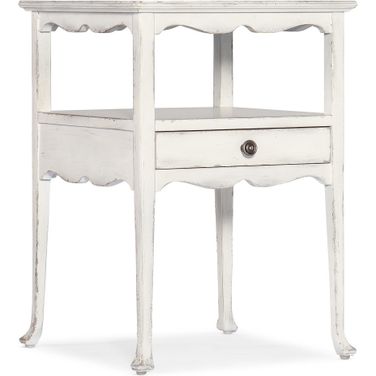 Charleston One Drawer Accent Table In White