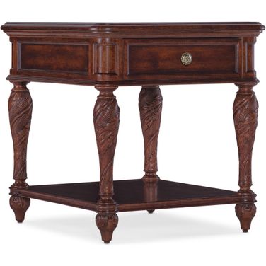 Charleston One Drawer End Table In Dark Wood