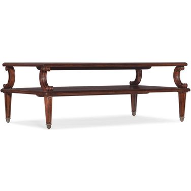 Charleston 2 Tier Rectangle Cocktail Table In Dark Wood