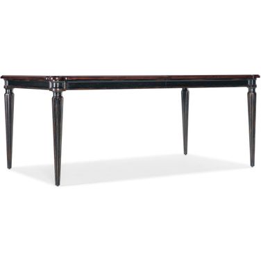Charleston Rectangle Leg Dining Table With Leaves In Black