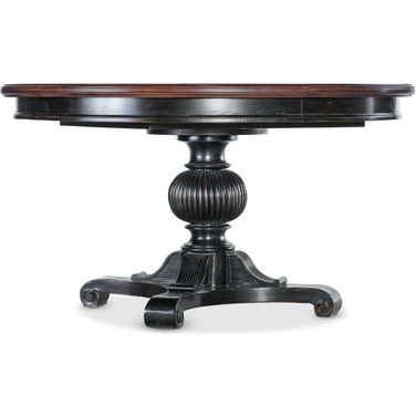 Charleston Round Pedestal Dining Table With Leaf In Black