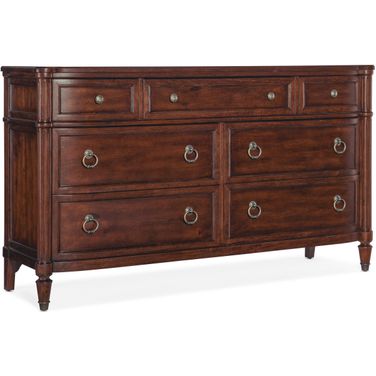 Charleston Seven Drawer Dresser In Dark Wood
