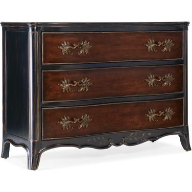 Charleston Three Drawer Accent Chest In Dark Wood