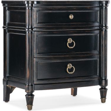 Charleston Three Drawer Nightstand In Black