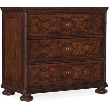 Charleston 36 Inch Three Drawer Nightstand In Dark Wood