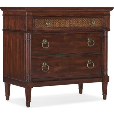 Charleston 32 Inch Three Drawer Nightstand In Dark Wood
