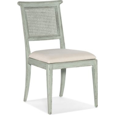 Charleston Upholstered Seat Side Chair Set of 2 In Light Blue