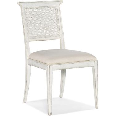 Charleston Upholstered Seat Side Chair Set of 2 In White