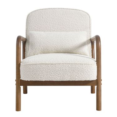 Charlie Boucle Upholstered Armchair In Ivory