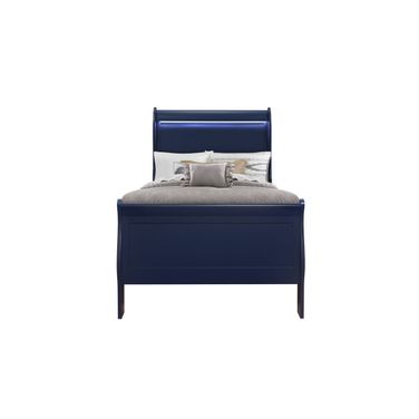 Charlie Twin Bed with LED In Blue