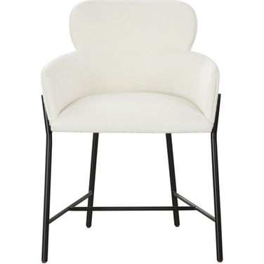 Charlize Velvet Dining Chair In Ivory And Black