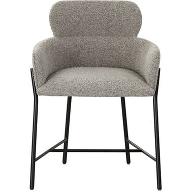 Charlize Velvet Dining Chair In Light Grey And Black