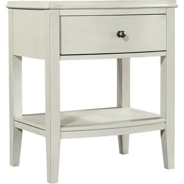 Charlotte 1 Drawer Nightstand In Pebble White