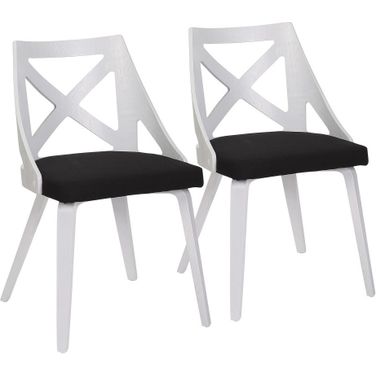 Charlotte Chair Set of 2 In White and Black