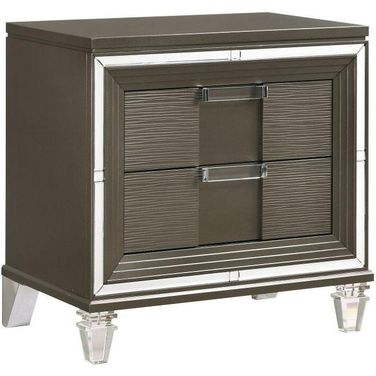 Charlotte Copper 2 Drawer Nightstand With Usb