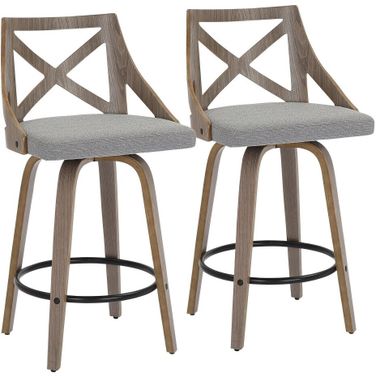 Charlotte Counter Stool Set of 2 In Light Grey