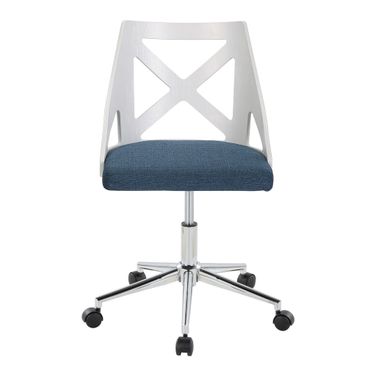 Charlotte Fabric Office Chair In White and Blue