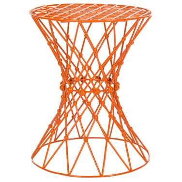 Charlotte Iron Wire Stool in Orange