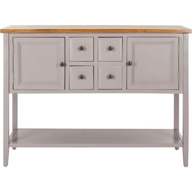 Charlotte Quartz Grey and Oak Storage Sideboard