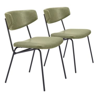 Charon Dining Chair Set of 2 In Green