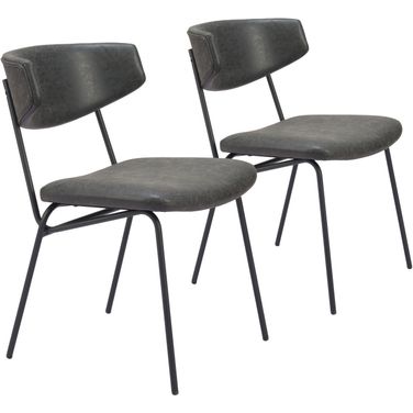 Charon Dining Chair Set of 2 In Vintage Black