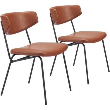 Charon Dining Chair Set of 2 In Vintage Brown