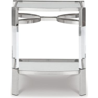 Chaseton Clear/Silver Finish Accent Table