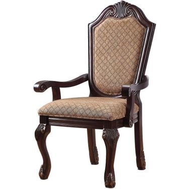Chateau De Ville Arm Chair Set of 2 In Fabric And Espresso