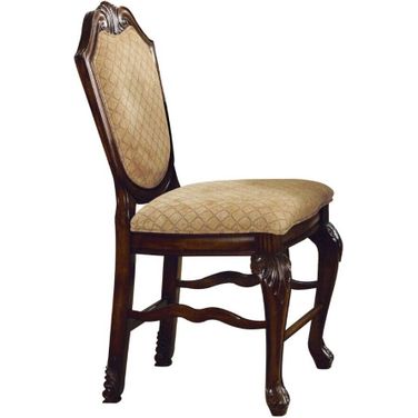 Chateau De Ville Counter Height Chair Set of 2 In Fabric and Espresso