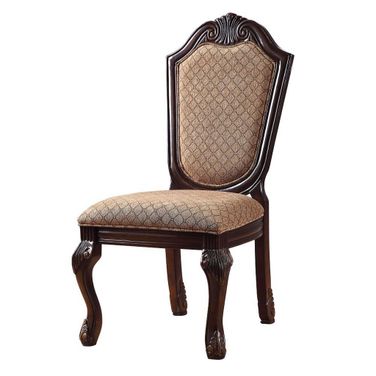 Chateau De Ville Side Chair Set of 2 In Fabric And Espresso