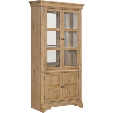 Chateau Philippe Glass Door Bookcase In Cognac
