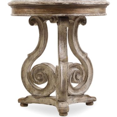 Chatelet Light Wood Scroll Accent Table