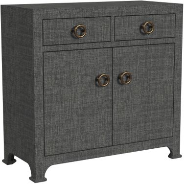 Chatham 2-Drawer Raffia Cabinet In Charcoal