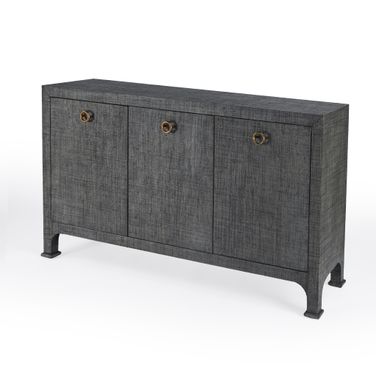 Chatham 3-Drawer Raffia 60 Inch Sideboard In Charcoal