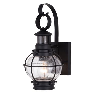 Chatham Dualux 6.75 Inch Outdoor Motion Sensor Wall Light In Textured Black