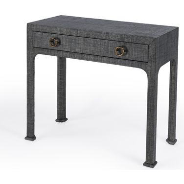 Chatham Raffia Console Table In Charcoal