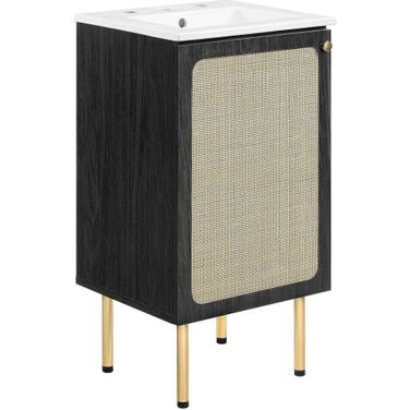Chaucer 18 Inch Bathroom Vanity In Black and White